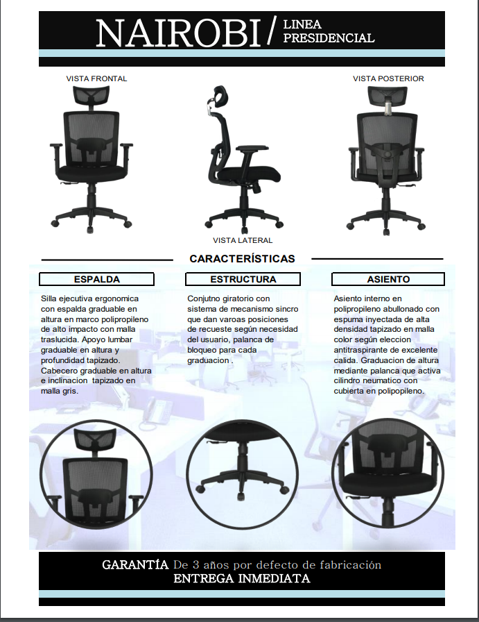 SILLA NAIROBI PRESIDENTE