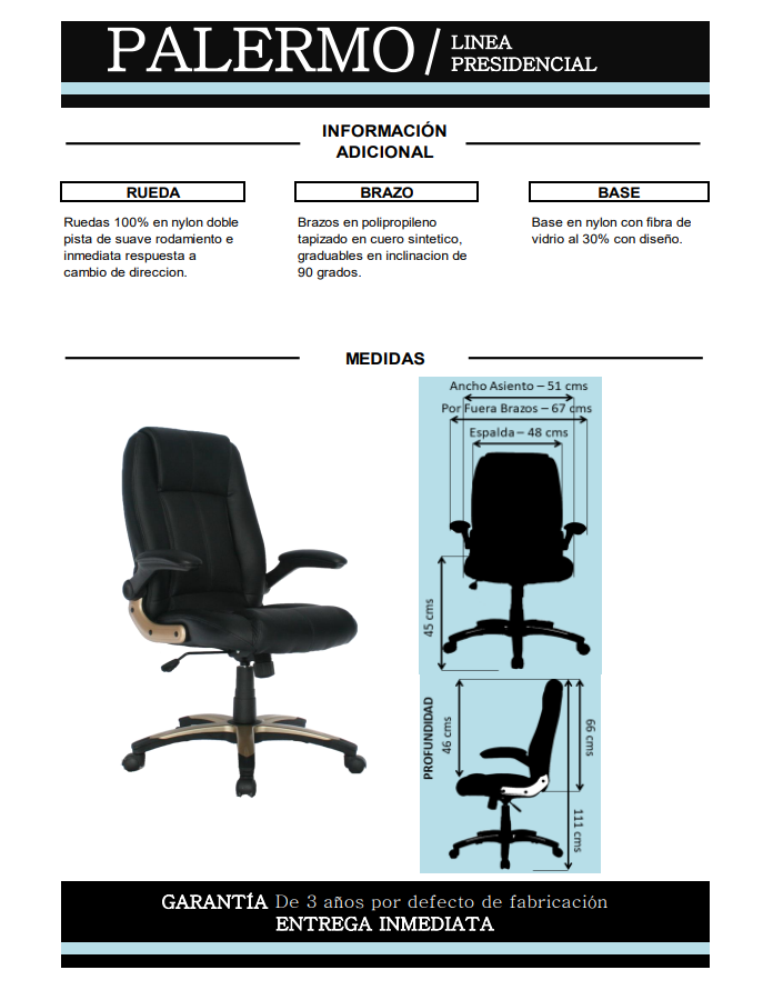 SILLA PALERMO CON BRAZOS ABATIBLES