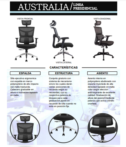 SILLA AUSTRALIA PRESIDENTE